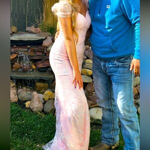 Pink Sprakly Prom Dress